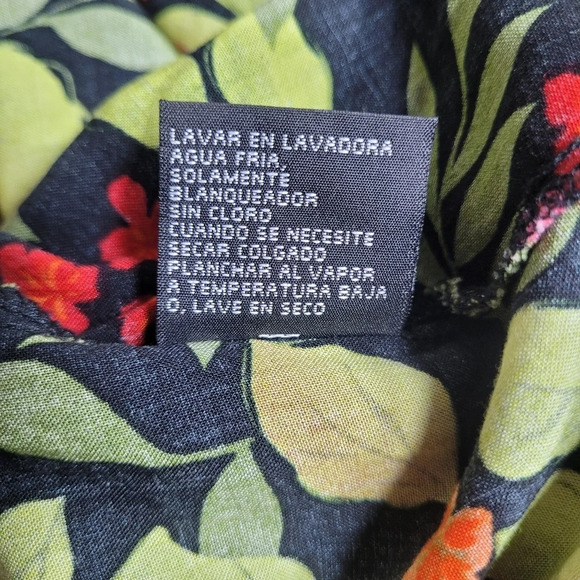 Vintage 90s Y2K Erika Dresses Tropical Floral Button Front Dress sz M - Picture 8 of 9